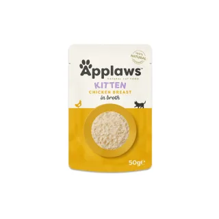 APPLAWS Kitten, Pui, plic hrană umedă pisici junior, (în supă), 50g