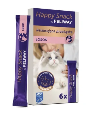 Recompensă cu somon pentru relaxare pisici FELIWAY Happy Snack 6x15 g