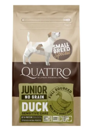 Quattro Dog Small Breed No Grain Junior - 7-kg