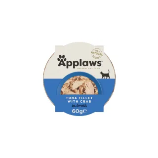APPLAWS File, Ton și Crab, bol hrană umedă pisici, (în supă), 60g