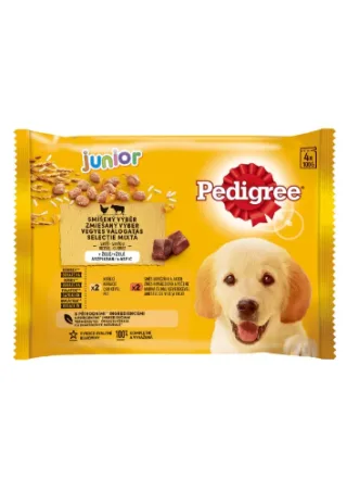 Pedigree Plic Junior Pui/Vita/Ficat in Aspic 4x100 g