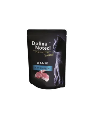 DOLINA NOTECI Premium Sterilised Hrană umedă pentru pisici sterilizate, cu miel 85 g