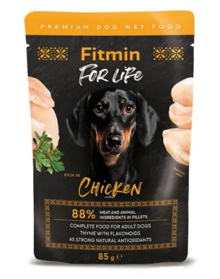 Fitmin For Life Dog Adult Chicken Hrană completă pentru câini adulți cu pui 85 g