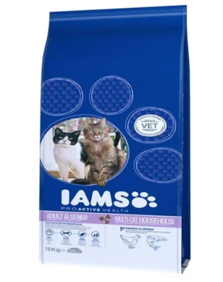 IAMS ProActive Health Adult &amp; Mature &amp; Senior hrana uscata pisici adulte/senior, cu pui si somon 15 kg
