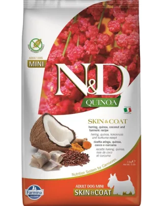 FARMINA N&amp;D Quinoa  Hrana dietetica pentru caini de talie mica, cu hering si nuca de cocos 2,5 kg