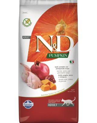 FARMINA N&amp;D Pumpkin Cat Adult Hrana uscata pentru pisici adulte, cu prepelita si rodie 5 kg