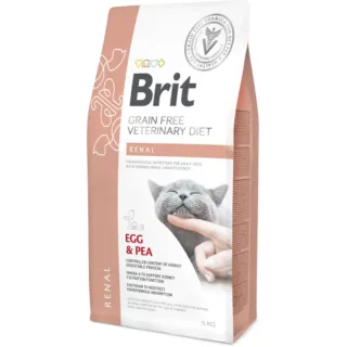BRIT VD Renal, Ou, dietă veterinară, hrană uscată fără cereale pisici, sistem renal, 5kg