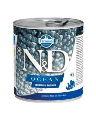 FARMINA N&amp;D Ocean Dog Herring, shrimps 285 g Conserva hrana caine, cu hering si creveti