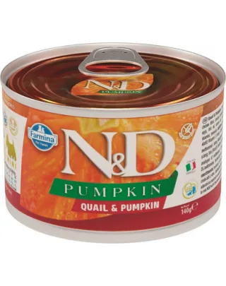 FARMINA N&amp;D Pumpkin - Hrană umedă pentru câini cu dovleac și prepeliță 140 g