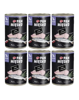 PAN MIĘSKO hrană umedă pisoi 6x400 g curcan și somon