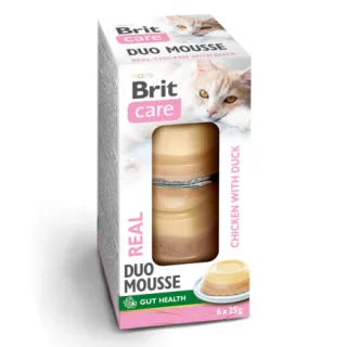 Hrana umeda pentru pisici Brit Care Mousse Real Chicken  Duck 6 x 25 gr