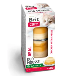 Hrana umeda pentru pisici Brit Care Double Layer Mousse Real Chicken  Cheese 6 x 25 gr