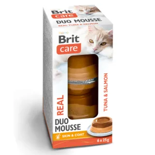 Hrana umeda pentru pisici Brit Care Double Layer Mousse Real Tuna  Salmon 6 x 25 gr