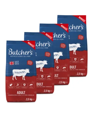 BUTCHER'S Original hrană cu vită pentru câini 4 x 2,5kg
