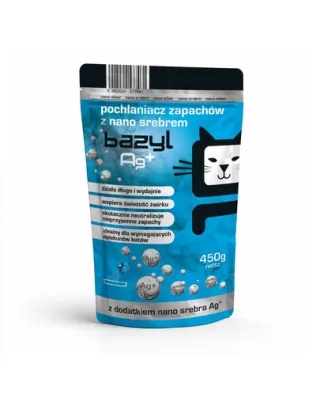 BAZYL Ag+ Bentonit absorbant miros pentru pisici 450 g