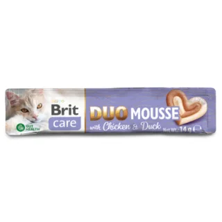 Recompense pentru pisici Brit Care Creamy Duo Mousse Chicken  Duck 4 buc x 14 gr