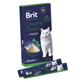 Recompense pentru pisici Brit Premium Creamy Treats Rabbit 6 buc x 15 gr