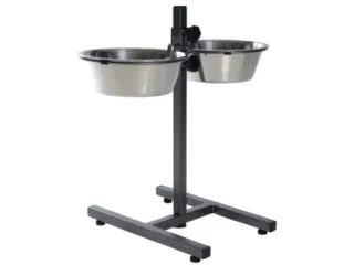 Stativ reglabil cu 2 castroane din inox 2 x 2,8 L   24 cm