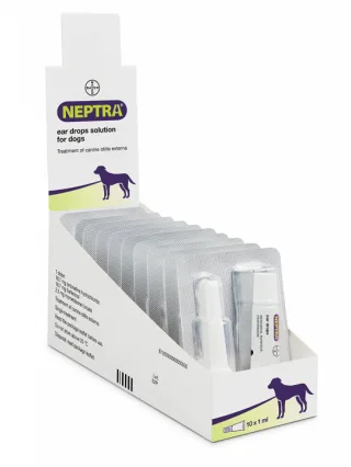 NEPTRA - PICATURI AURICULARE PENTRU CAINI - PIPETA 1 ML