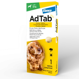 ADTAB 450 MG - 1 COMPRIMAT MASTICABIL PENTRU CÂINI (11 KG - 22 KG)