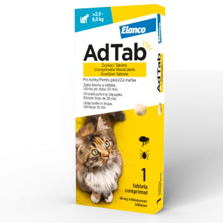 ADTAB 48 MG - 1 COMPRIMAT MASTICABIL PENTRU PISICI (2 KG - 8 KG)