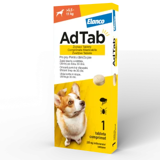 ADTAB 225 MG - 1 COMPRIMAT MASTICABIL PENTRU CÂINI (5.5 KG - 11 KG)