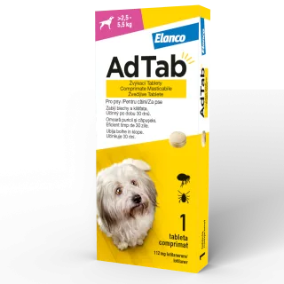 ADTAB 112 MG - 1 COMPRIMAT MASTICABIL PENTRU CÂINI (2.5 KG - 5.5 KG)