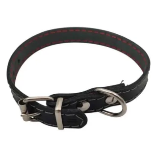 Zgarda din piele pentru caini Nr.0 Petro Neagra 6 x 3 x 1,5 cm