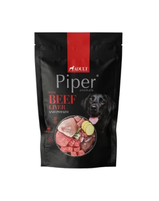 PIPER Animals Mix plicuri hrană câini 30x500 g cu ficat de vită, cu inimi de pui, cu stomac de vită