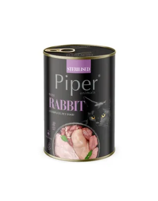 PIPER Animals Sterilised Rabbit 6x400 g cu iepure mâncare pisici sterilizate