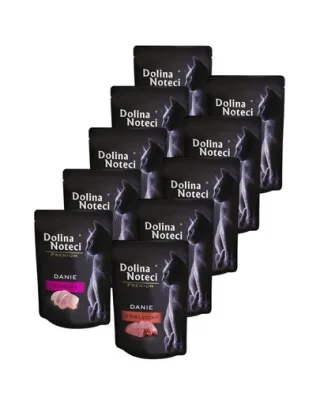 DOLINA NOTECI Premium Mix plicuri hrană pisici 10x85 g curcan și vițel