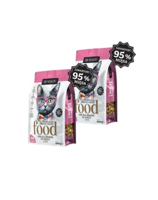 DR MALOU Hrană uscată liofilizată cu pui, inimi de pui pentru pisici 2x1 kg