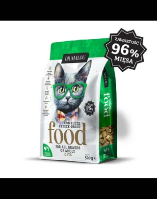 DR MALOU Hrană uscată liofilizată pui cu somon pentru pisici 2x500 g
