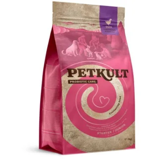 PETKULT Probiotic Care Starter & Junior, XS-XL, Rață, hrană uscată câini junior, sistem digestiv, 2kg