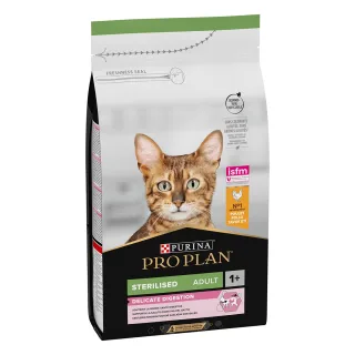 PURINA Pro Plan Sterilised Delicate Digestion Adult 1+, Pui, hrană uscată pisici sterilizate, 1.5kg