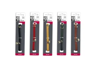 Zgarda pentru pisica, roz, cu sclipici, detasabil, lungime 30 cm