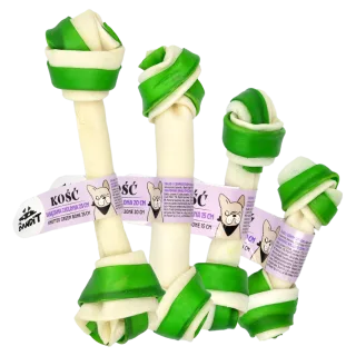 Recompense pentru caini Mr. Bandit Knotted Bone, os innodat verde de 25 cm