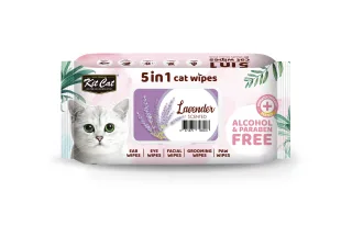 Servetele umede pentru pisici, KIT KAT, 5 in 1, Lavanda, 80 buc
