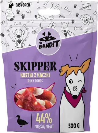 Recompense pentru caini Mr. Bandit SKIPPER, oase de rata, 500g