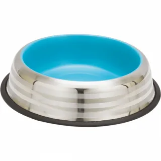 Castron Din Inox Pentru Pisici, Enjoy Blue & Silver Stripes, 230 ml
