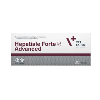 Supliment pentru caini si pisici cu afectiuni hepatice Vet Expert Hepatiale Forte Advanced, 30 tablete