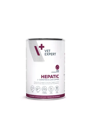 Dieta umeda caini Vet Expert Dog Veterinary Diet Hepatic, 6 x 400 g