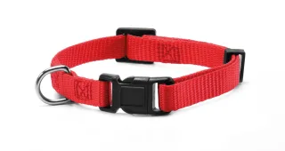 Zgarda reglabila din nylon, rosie, confortabila, 40-53 cm x 2 cm