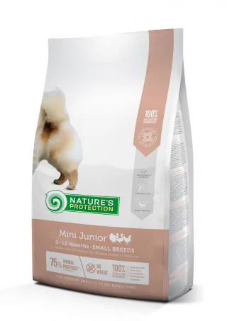 Nature's Protection Mini Junior, pui, hrana uscata pentru caini de talie mica, 7.5 kg