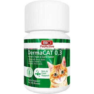 Bio PetActive DermaCAT 0.3: 75 tablete, supliment pentru piele și blană