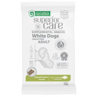 Nature's Protection Superior Care Hypoallergenic Dental, peste alb, recompense pentru caini adulti, 150 g