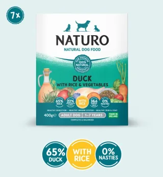 Caserola Naturo Adult cu Carne de Rata, Orez si Legume 400 gr