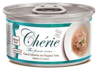 Cherie Adult Cat Grain Free Fulgi de Ton in Sos de Legume