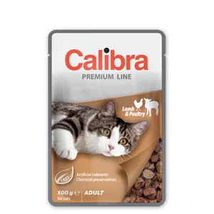 Calibra Cat Pouch Premium Adult Lamb and Poultry, Set 8 X 100 g