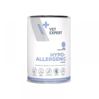 Dieta umeda pentru caini Vet Expert Hypoallergenic, carne de cal, 400 g